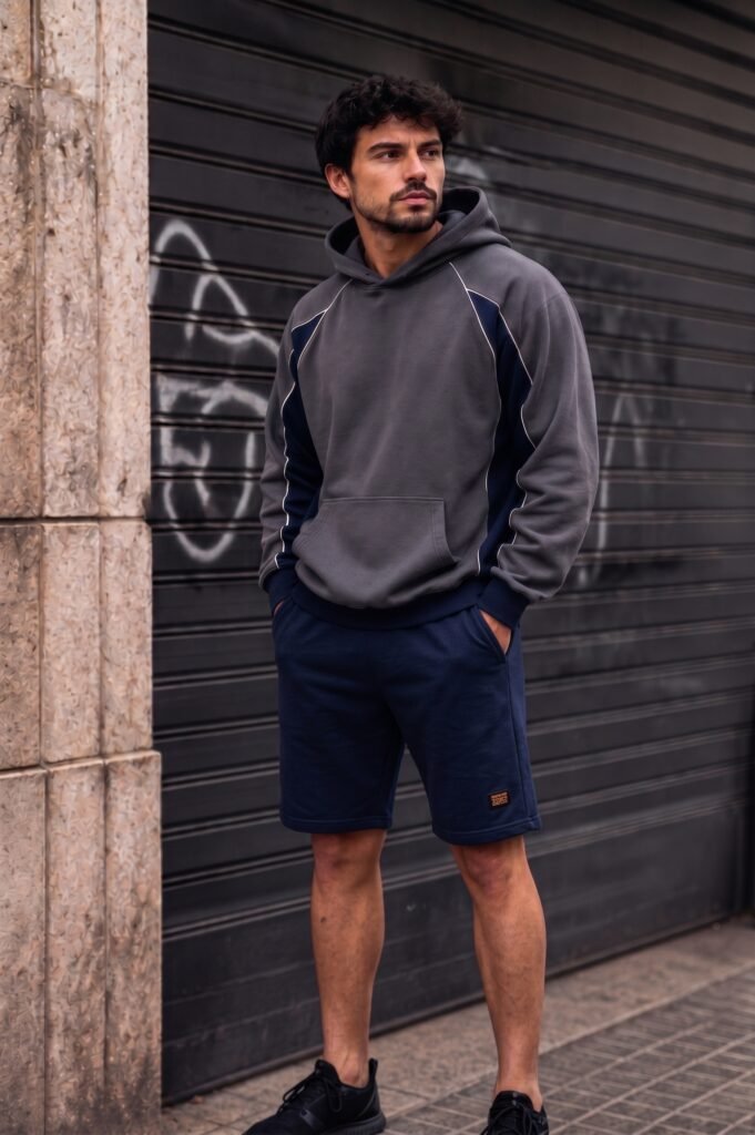 buzo oversize SPORT grey & blue