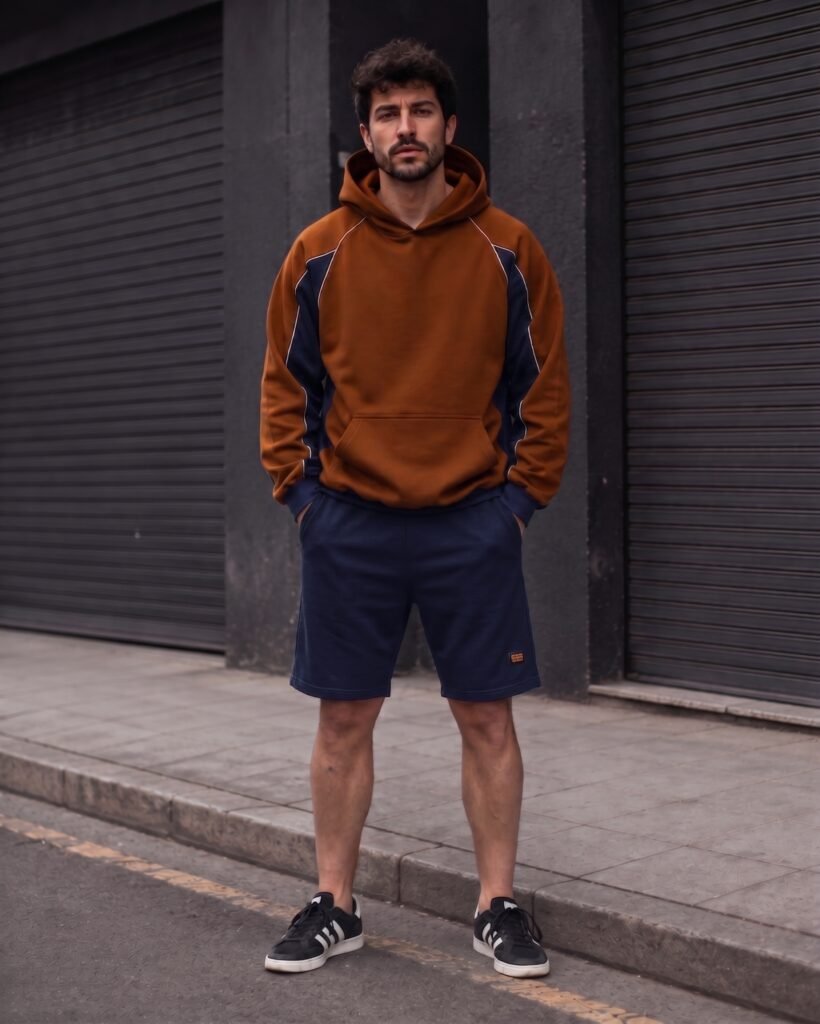 buzo oversize SPORT caramel & blue