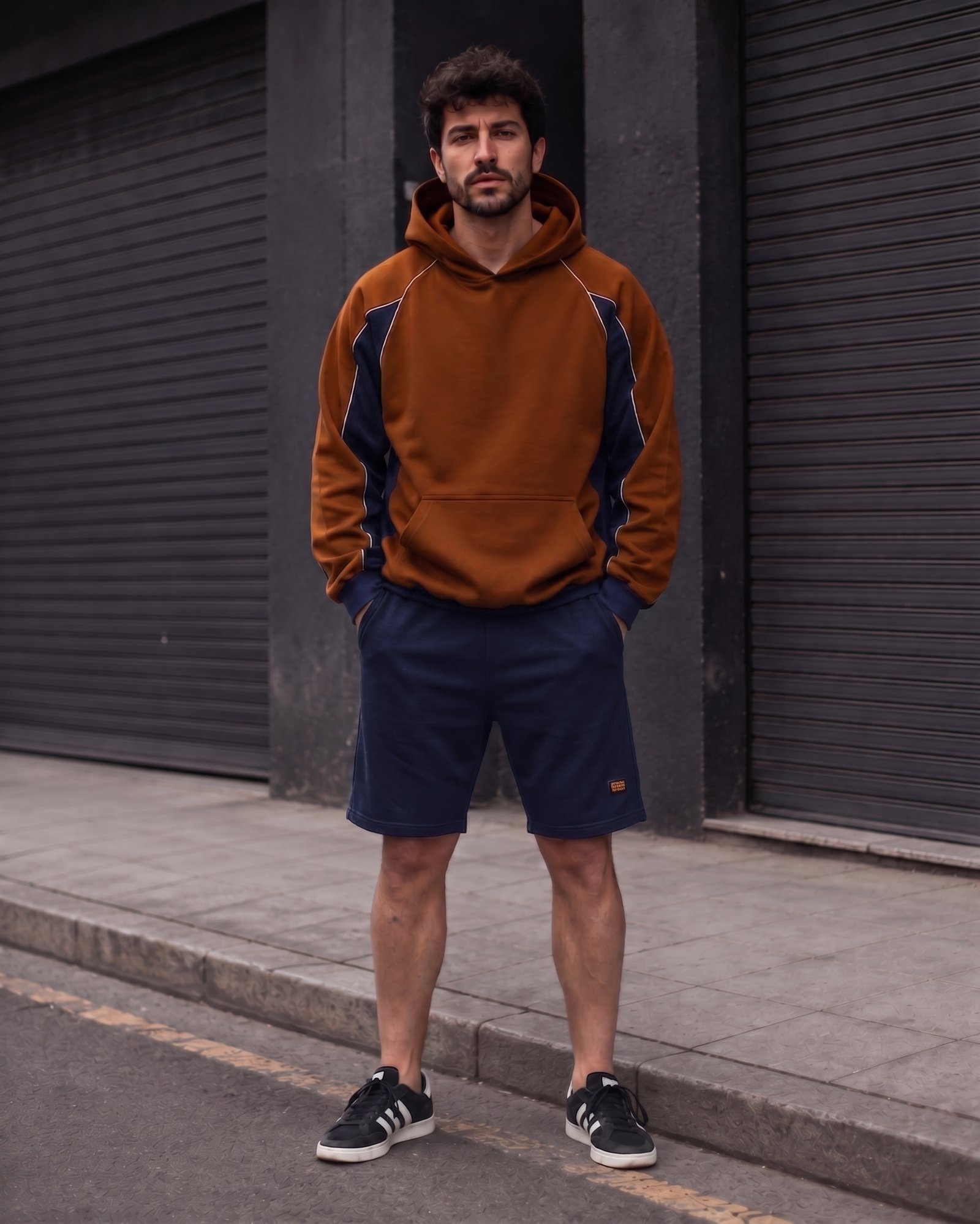 buzo oversize SPORT caramel & blue