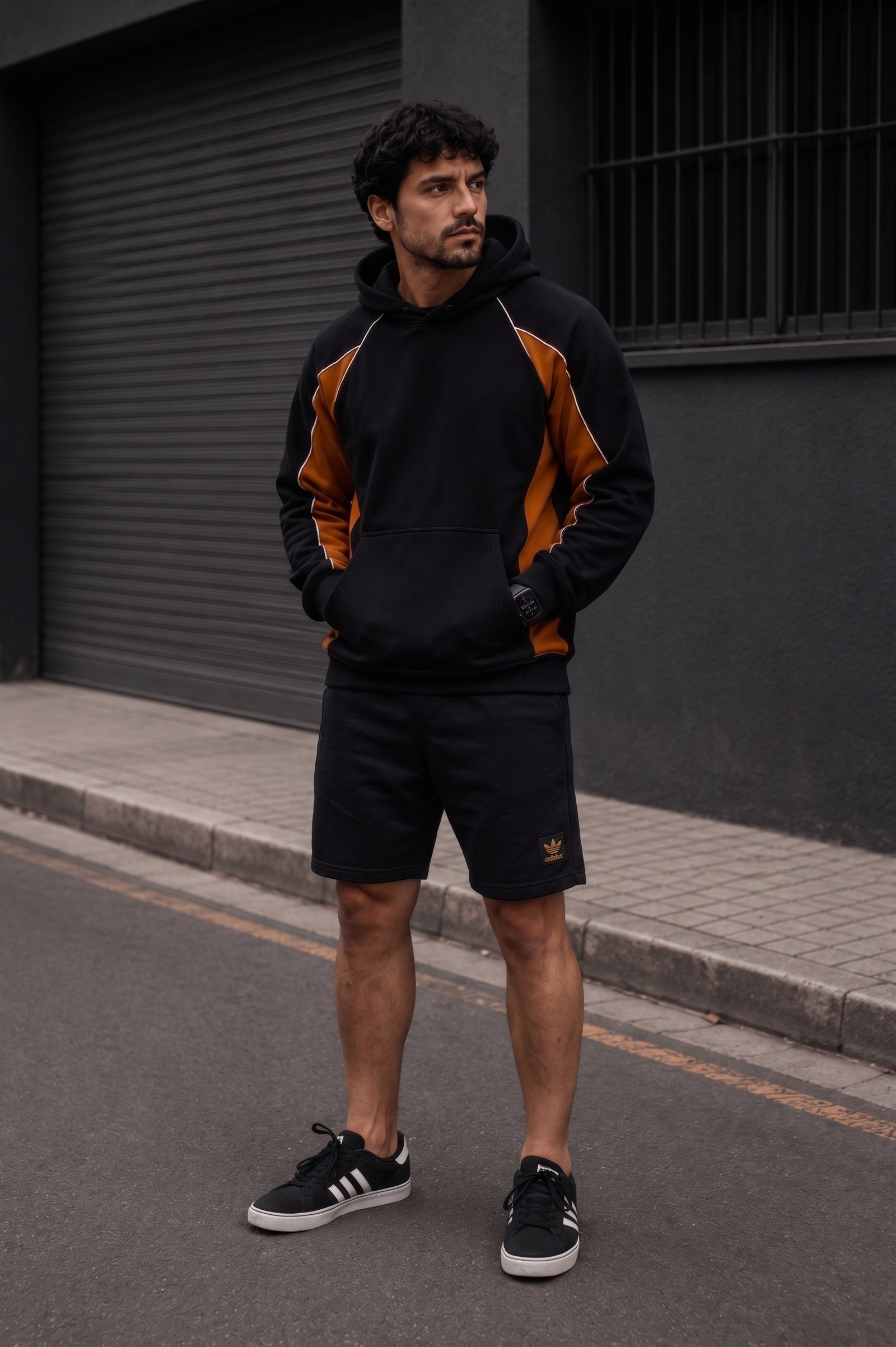 buzo oversize SPORT black & caramel