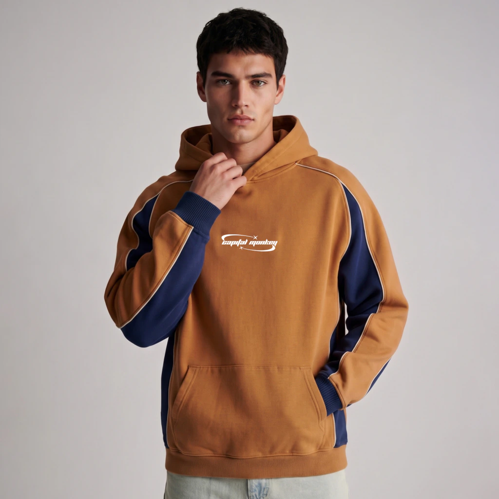 buzo oversize SPORT caramel & blue - CM