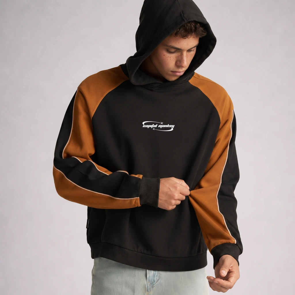 buzo oversize SPORT  black & caramel - CM