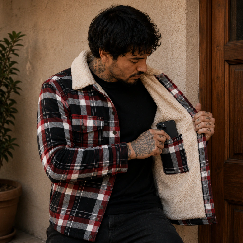 Campera Leñador CM - WHITE & RED