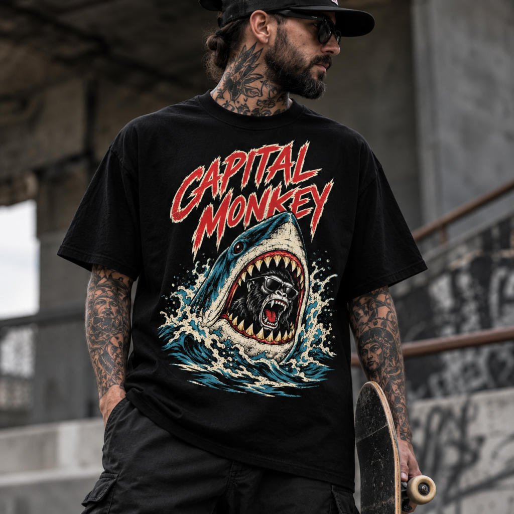 Remera Regular Fit black - SHARK