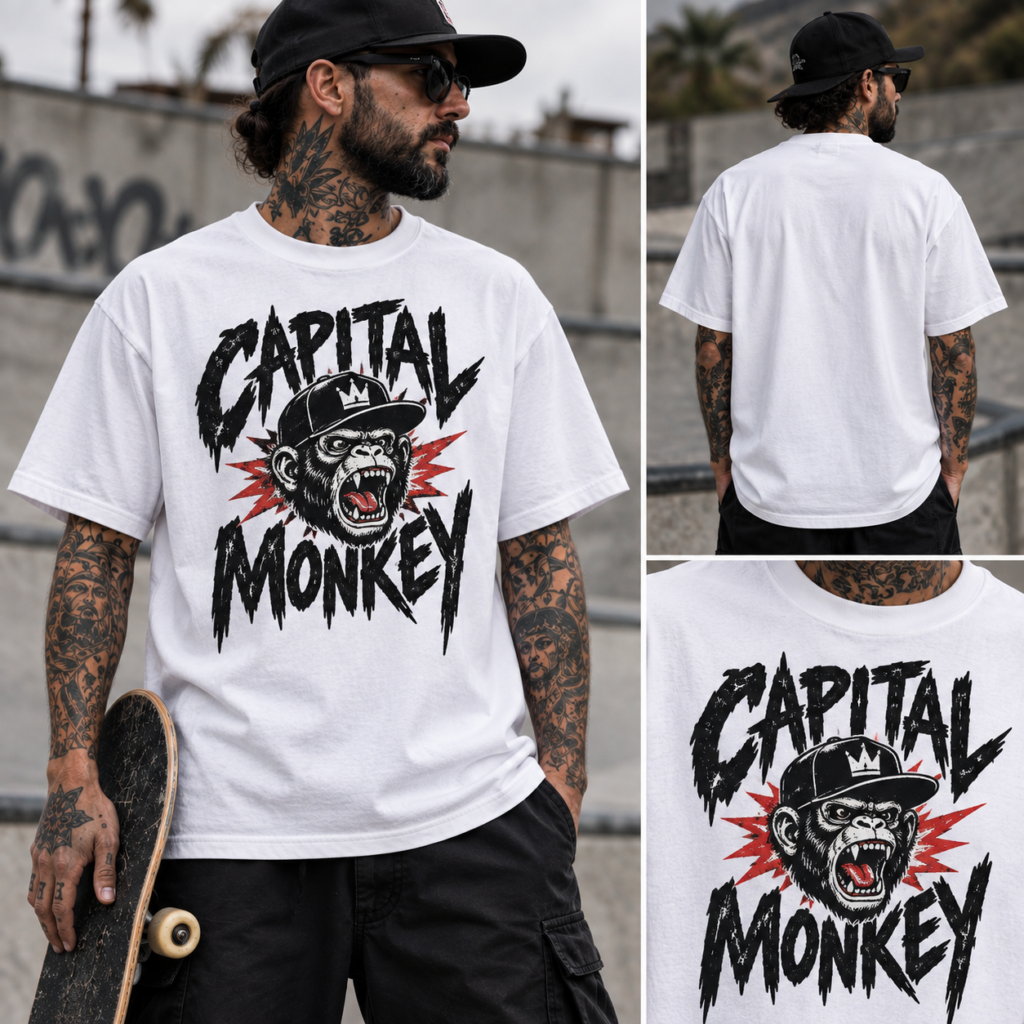 Remera Regular Fit white - MONKEY FURY