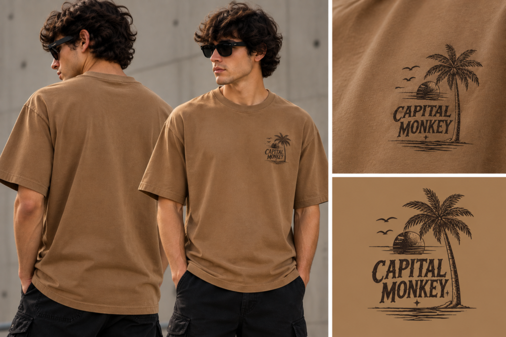 Remera Regular color camel  capital beach